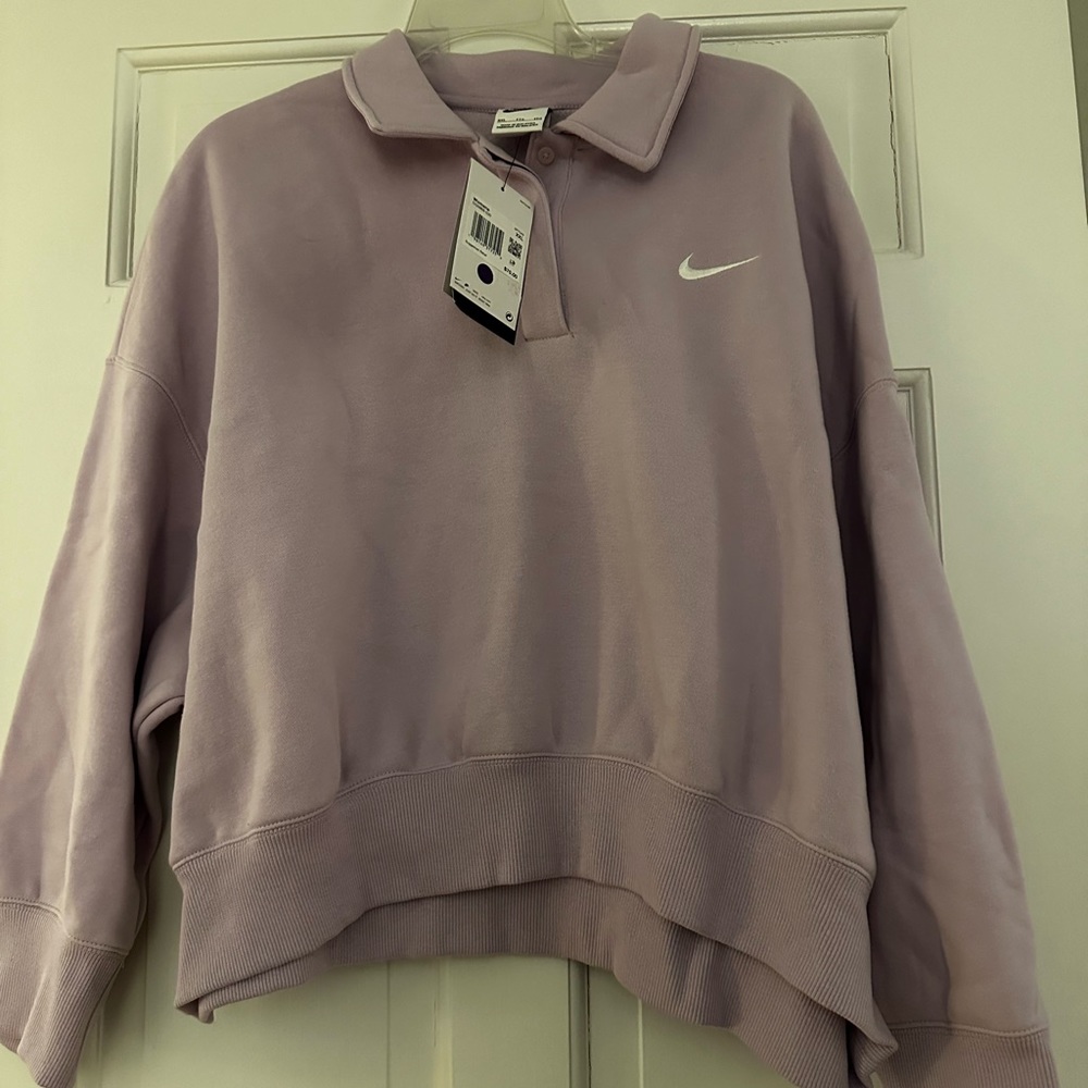 Pretty Pink Nike Collared Sweatshirt, Size XXL, NWT